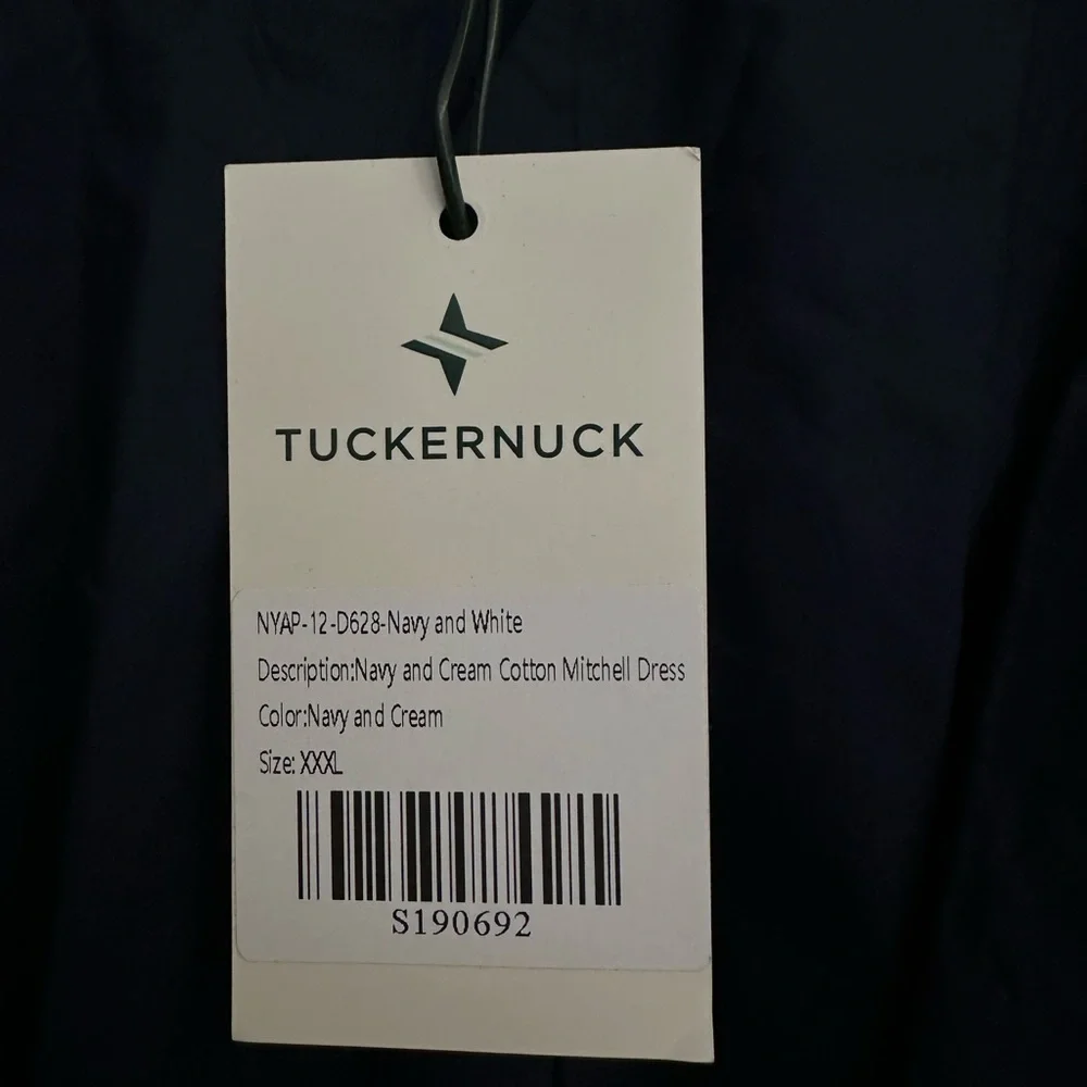 TUCKERNUCK
Navy and Cream Cotton Mitchell Dress_9
